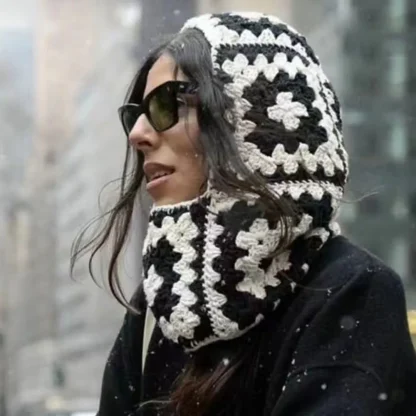 Knitted Aviator Hat with Tribal Pattern - Image 10