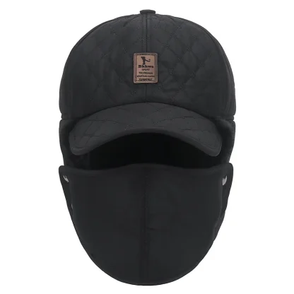 Brimmed Trapper Hat with Ear Flaps and Mask - Image 2