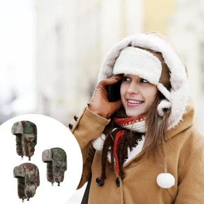 Warm Trapper Hat with Camouflage Pattern - Image 4