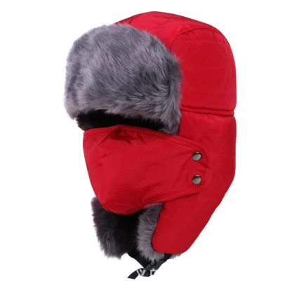 Warm Faux Fur Trapper Hat with Mask - Image 4