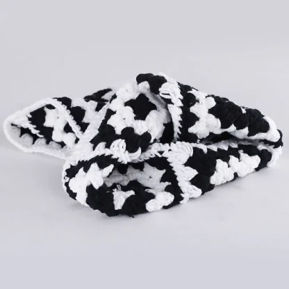 Knitted Aviator Hat with Tribal Pattern - Image 5