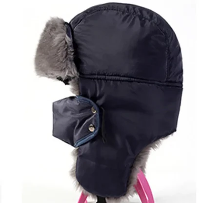 Warm Faux Fur Trapper Hat with Mask - Image 2