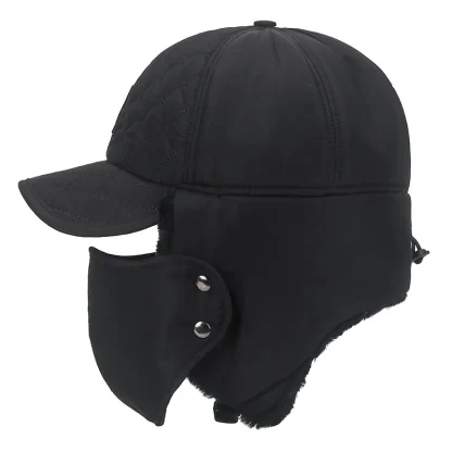 Brimmed Trapper Hat with Ear Flaps and Mask - Image 3