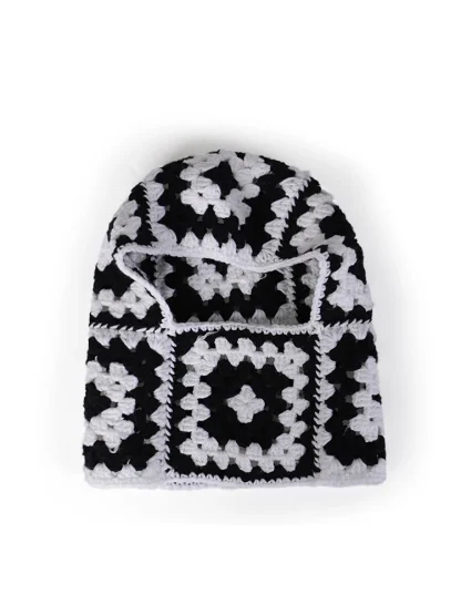Knitted Aviator Hat with Tribal Pattern