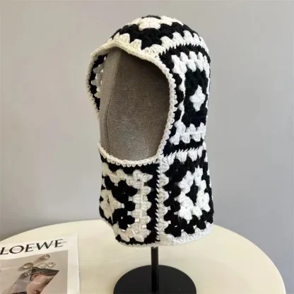 Knitted Aviator Hat with Tribal Pattern - Image 9