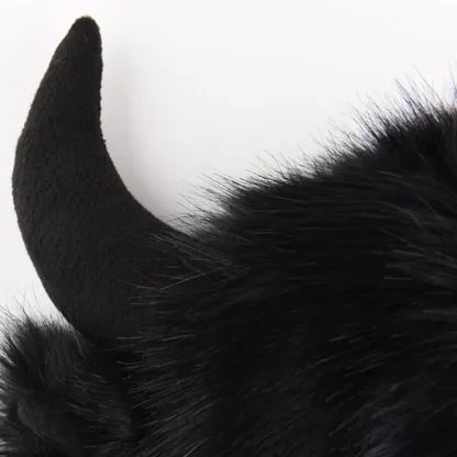Fluffy Trapper Hat with Cute Ox Horns - Image 7
