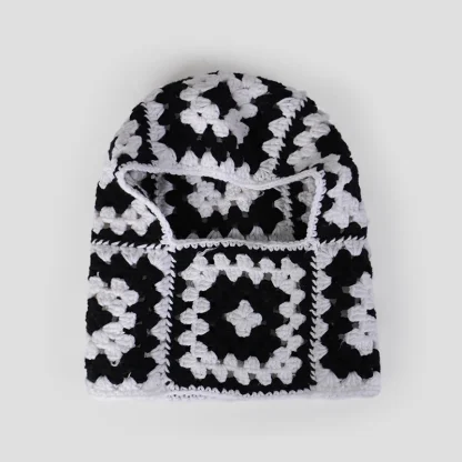 Knitted Aviator Hat with Tribal Pattern - Image 7