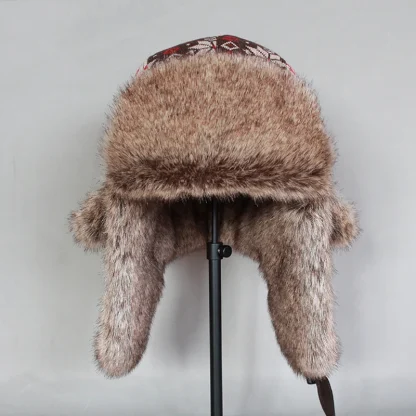 Tribal Pattern Thick Cozy Aviator Hat - Image 5