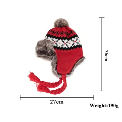 Knitted Ushanka with Pompom Top Design - Image 5
