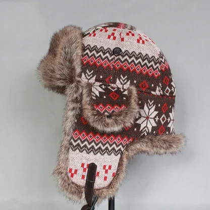 Tribal Pattern Thick Cozy Aviator Hat - Image 4