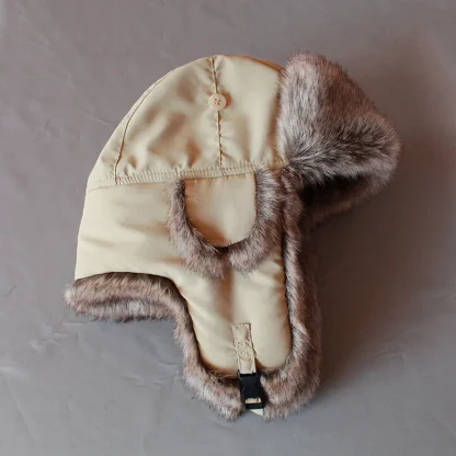 Unisex Warm Aviator Hat with Faux Fur - Image 3