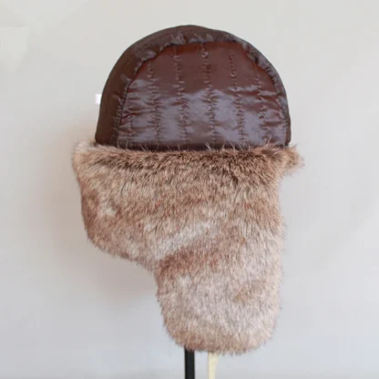 Unisex Warm Aviator Hat with Faux Fur - Image 6