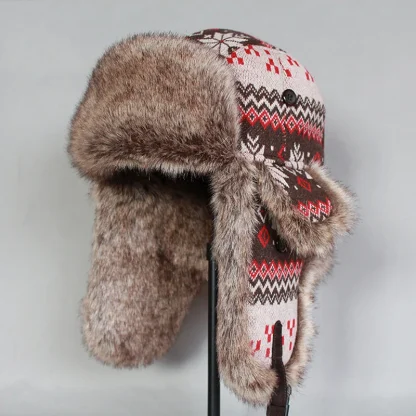 Tribal Pattern Thick Cozy Aviator Hat