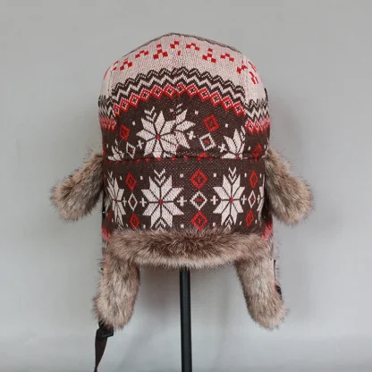 Tribal Pattern Thick Cozy Aviator Hat - Image 2