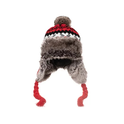 Knitted Ushanka with Pompom Top Design