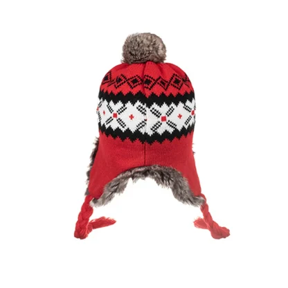 Knitted Ushanka with Pompom Top Design - Image 3