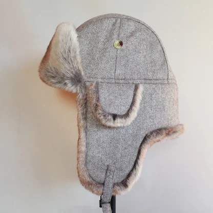 Fuzzy Warm Ushanka with Ear Flaps - Image 3