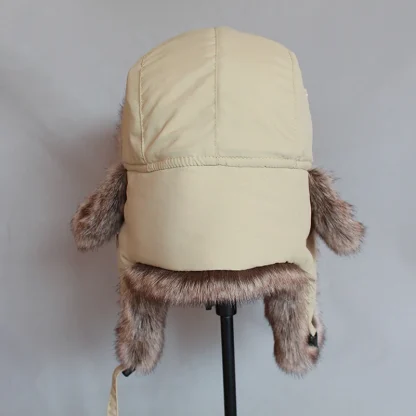 Unisex Warm Aviator Hat with Faux Fur - Image 2