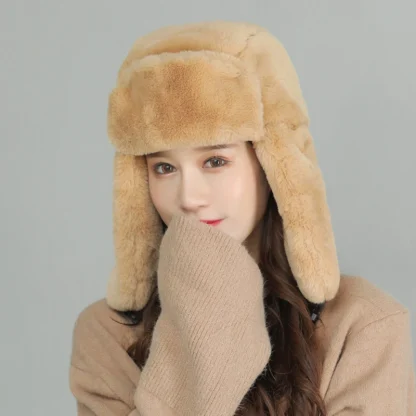 Casual Fluffy Trapper Hat with Buckle - Image 13