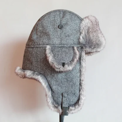 Fuzzy Warm Ushanka with Ear Flaps - Image 5