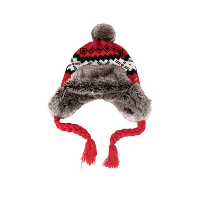 Knitted Ushanka with Pompom Top Design - Image 2