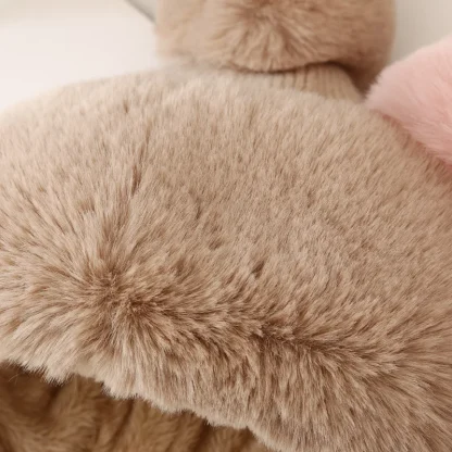 Knitted Cozy Ushanka with Pompom Decor - Image 9