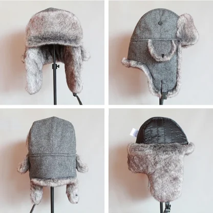 Fuzzy Warm Ushanka with Ear Flaps - Image 8