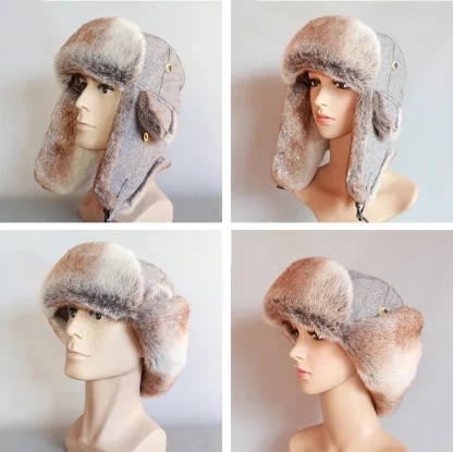 Fuzzy Warm Ushanka with Ear Flaps - Image 7