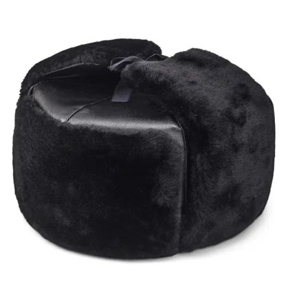 Foldable Ear Flaps Trapper Hat with Flat Top - Image 3