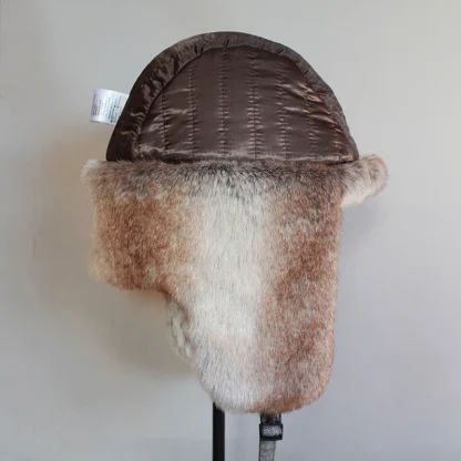 Fuzzy Warm Ushanka with Ear Flaps - Image 6