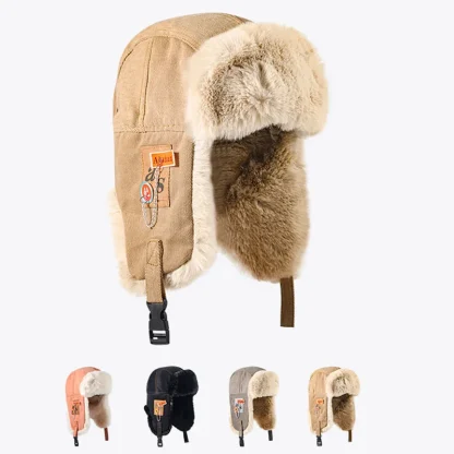 Thick Warm Trapper Hat with Fleece Lining - Image 2