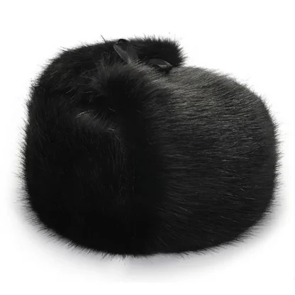 Versatile Flat Top Ushanka with Faux Fur - Image 10