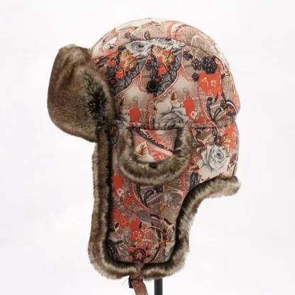 Stylish Printed Trapper Hat for Winter - Image 4