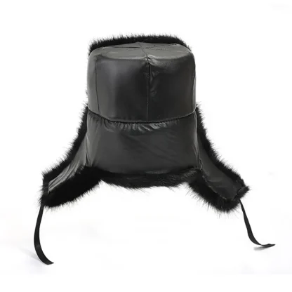 Versatile Flat Top Ushanka with Faux Fur - Image 8