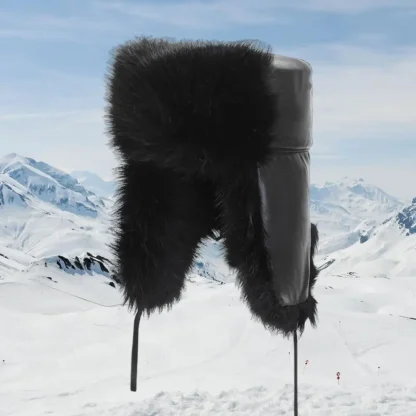 Versatile Flat Top Ushanka with Faux Fur - Image 5