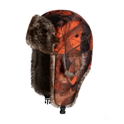 Buckled Ear Flaps Ushanka with Camo Print - Image 2