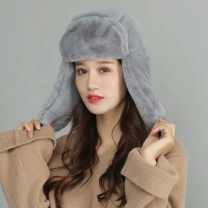 Casual Fluffy Trapper Hat with Buckle - Image 12