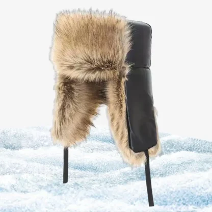 Versatile Flat Top Ushanka with Faux Fur - Image 2