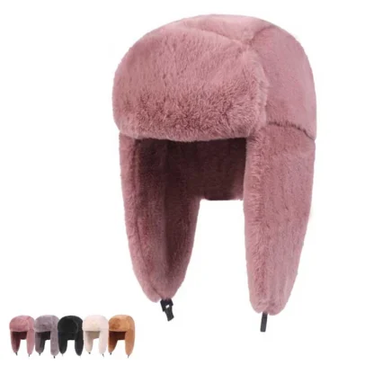 Casual Fluffy Trapper Hat with Buckle - Image 9