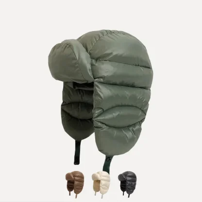 Fleece Lined Trapper Hat with Quilted Design