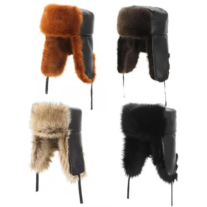 Versatile Flat Top Ushanka with Faux Fur - Image 14