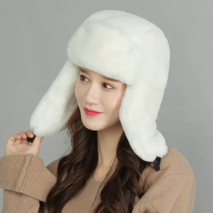 Casual Fluffy Trapper Hat with Buckle - Image 14